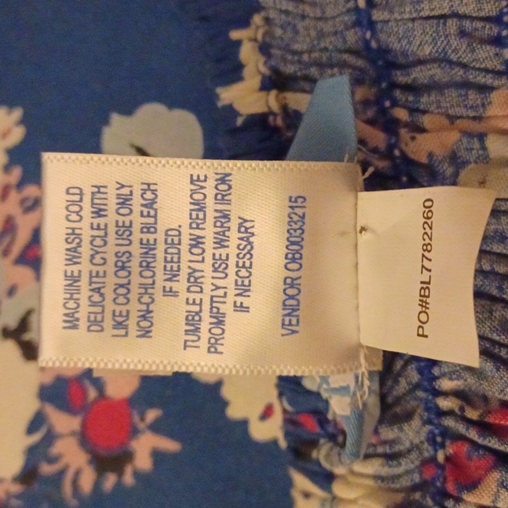 KORET Women's Blue Button Front Round Neck Sleeveless Midi Floral Dress. Size L - Picture 14 of 14